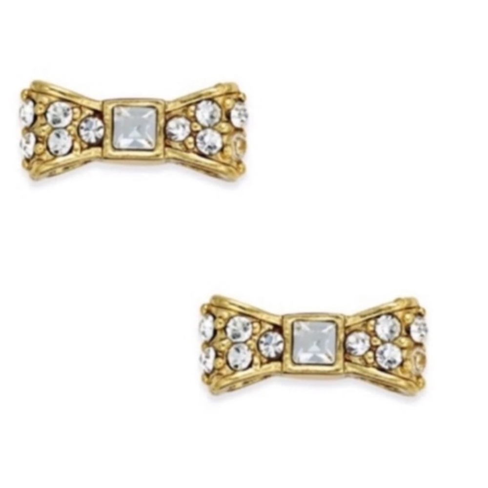 Gold Kate Spade New York  Ready Set Bow Pave Stud Earrings - NWT 🎀